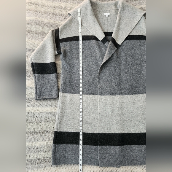 VINCE Sweater Coat Wool & Cashmere Blend, Grey Stripe Sz S EUC - Picture 3 of 7